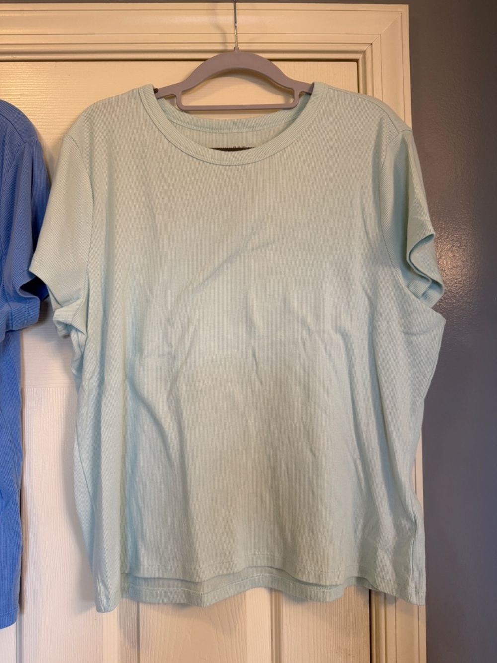 GAP Crew Neck Ribbed Tee Pair - Sky Blue & Mint - Picture 3 of 8